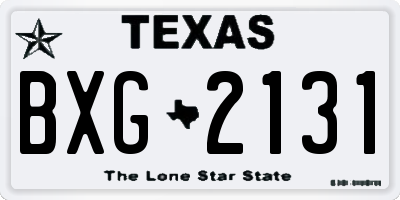 TX license plate BXG2131