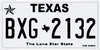 TX license plate BXG2132