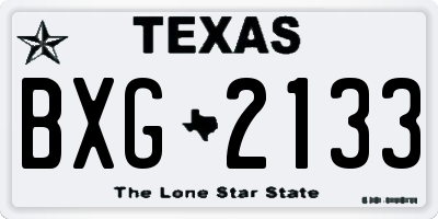 TX license plate BXG2133