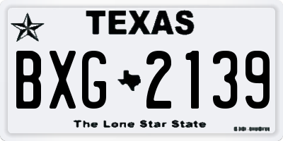 TX license plate BXG2139