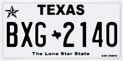 TX license plate BXG2140