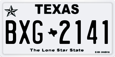 TX license plate BXG2141