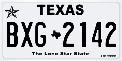 TX license plate BXG2142