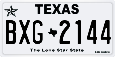 TX license plate BXG2144