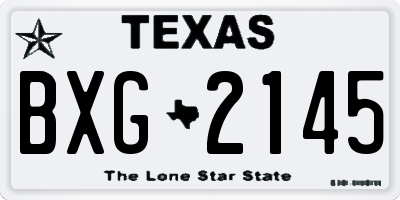 TX license plate BXG2145