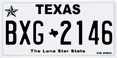 TX license plate BXG2146