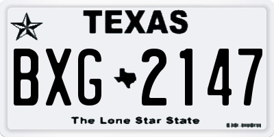 TX license plate BXG2147
