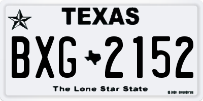 TX license plate BXG2152