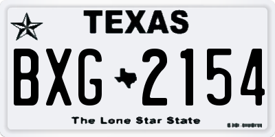 TX license plate BXG2154