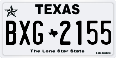 TX license plate BXG2155