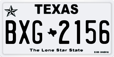 TX license plate BXG2156