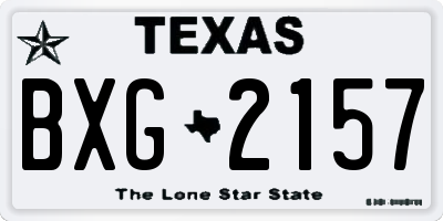 TX license plate BXG2157