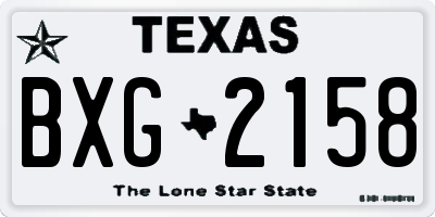 TX license plate BXG2158