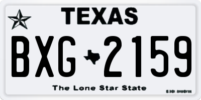 TX license plate BXG2159