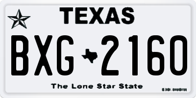 TX license plate BXG2160