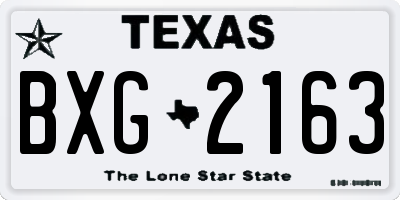 TX license plate BXG2163