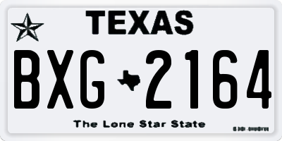 TX license plate BXG2164