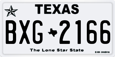 TX license plate BXG2166