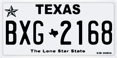 TX license plate BXG2168