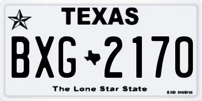 TX license plate BXG2170