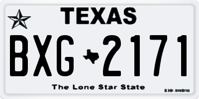 TX license plate BXG2171