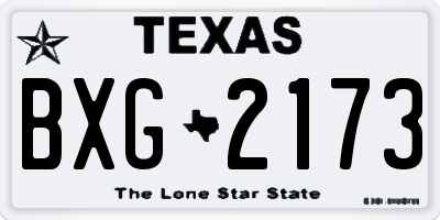 TX license plate BXG2173