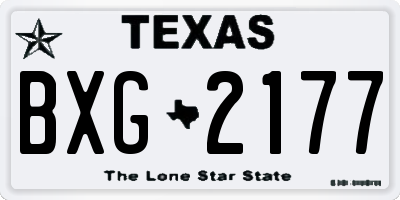 TX license plate BXG2177