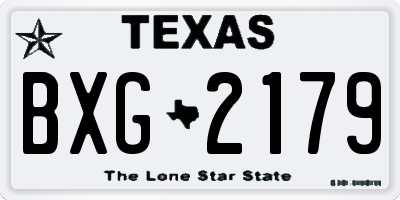 TX license plate BXG2179