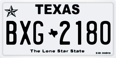 TX license plate BXG2180