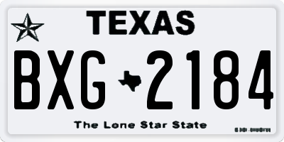 TX license plate BXG2184