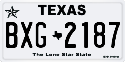 TX license plate BXG2187