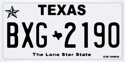 TX license plate BXG2190