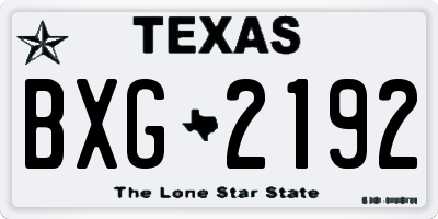 TX license plate BXG2192