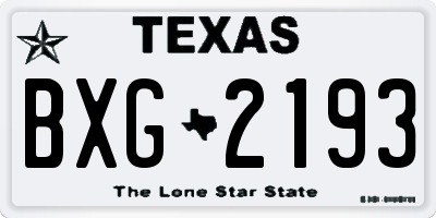 TX license plate BXG2193