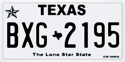 TX license plate BXG2195