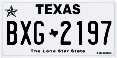 TX license plate BXG2197