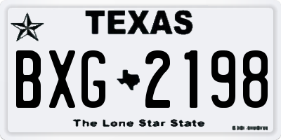 TX license plate BXG2198