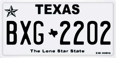 TX license plate BXG2202