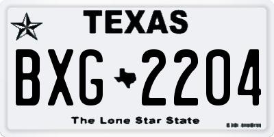 TX license plate BXG2204
