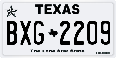 TX license plate BXG2209