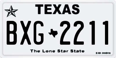 TX license plate BXG2211