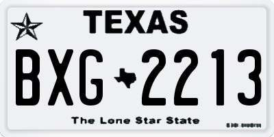 TX license plate BXG2213