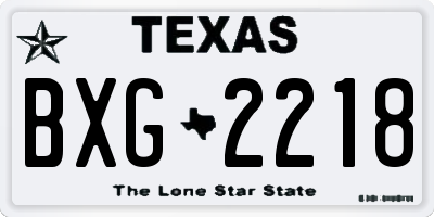 TX license plate BXG2218