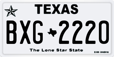 TX license plate BXG2220