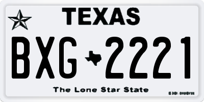 TX license plate BXG2221