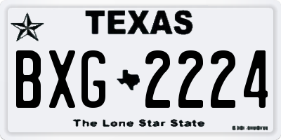 TX license plate BXG2224