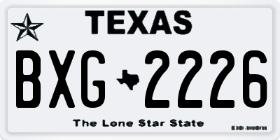 TX license plate BXG2226