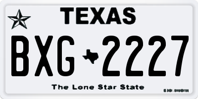 TX license plate BXG2227