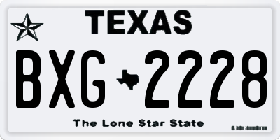TX license plate BXG2228