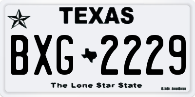 TX license plate BXG2229